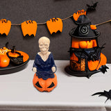 Maxbell Skeleton Figurine Halloween Decoration Desktop Ornament for Indoor Home Desk Dark Blue
