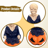 Maxbell Skeleton Figurine Halloween Decoration Desktop Ornament for Indoor Home Desk Dark Blue