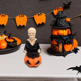 Maxbell Skeleton Figurine Halloween Decoration Desktop Ornament for Indoor Home Desk Black