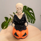 Maxbell Skeleton Figurine Halloween Decoration Desktop Ornament for Indoor Home Desk Black