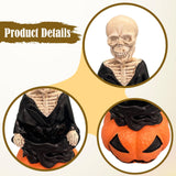 Maxbell Skeleton Figurine Halloween Decoration Desktop Ornament for Indoor Home Desk Black