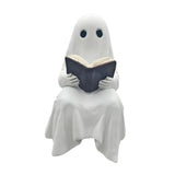 Maxbell Halloween Ghost Statue Reading Book Holiday Photo Prop Sitting Evil Figurine