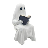 Maxbell Halloween Ghost Statue Reading Book Holiday Photo Prop Sitting Evil Figurine