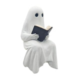 Maxbell Halloween Ghost Statue Reading Book Holiday Photo Prop Sitting Evil Figurine