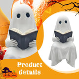 Maxbell Halloween Ghost Statue Reading Book Holiday Photo Prop Sitting Evil Figurine