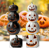 Maxbell Halloween Pumpkin Lantern Light Three Layered Stack for Bar Living Room Gift Black