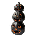 Maxbell Halloween Pumpkin Lantern Light Three Layered Stack for Bar Living Room Gift Black