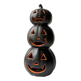 Maxbell Halloween Pumpkin Lantern Light Three Layered Stack for Bar Living Room Gift Black