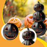 Maxbell Halloween Pumpkin Lantern Light Three Layered Stack for Bar Living Room Gift Black