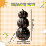 Maxbell Halloween Pumpkin Lantern Light Three Layered Stack for Bar Living Room Gift Black