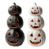 Maxbell Halloween Pumpkin Lantern Light Three Layered Stack for Bar Living Room Gift Black