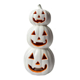 Maxbell Halloween Pumpkin Lantern Light Three Layered Stack for Bar Living Room Gift White