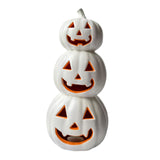 Maxbell Halloween Pumpkin Lantern Light Three Layered Stack for Bar Living Room Gift White