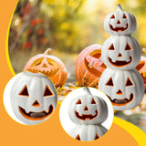 Maxbell Halloween Pumpkin Lantern Light Three Layered Stack for Bar Living Room Gift White