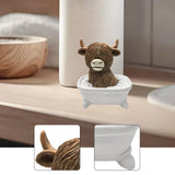Maxbell Highland Cow Bathroom Figurine Desktop Ornament for Bedroom Living Room Desk Bathtub