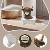 Maxbell Highland Cow Bathroom Figurine Desktop Ornament for Bedroom Living Room Desk Bathtub