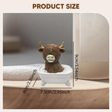 Maxbell Highland Cow Bathroom Figurine Desktop Ornament for Bedroom Living Room Desk Bathtub