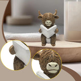 Maxbell Highland Cow Bathroom Figurine Desktop Ornament for Bedroom Living Room Desk Reading on Toilet