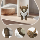 Maxbell Highland Cow Bathroom Figurine Desktop Ornament for Bedroom Living Room Desk Reading on Toilet