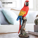 Maxbell Bird Animal Figurine Sculpture Cabinet Pond Bedroom Home Resin Parrot Statue