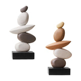 Maxbell Artificial Sandstone Statue Craft Ornament for Apartment Farmhouse Festivals Gray White