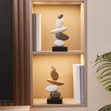 Maxbell Artificial Sandstone Statue Craft Ornament for Apartment Farmhouse Festivals Gray White