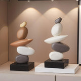 Maxbell Artificial Sandstone Statue Craft Ornament for Apartment Farmhouse Festivals Gray White