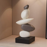 Maxbell Artificial Sandstone Statue Craft Ornament for Apartment Farmhouse Festivals Gray White