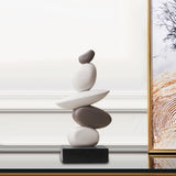Maxbell Artificial Sandstone Statue Craft Ornament for Apartment Farmhouse Festivals Gray White