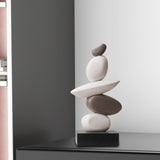 Maxbell Artificial Sandstone Statue Craft Ornament for Apartment Farmhouse Festivals Gray White