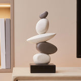 Maxbell Artificial Sandstone Statue Craft Ornament for Apartment Farmhouse Festivals Gray White