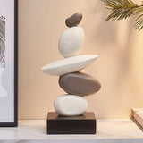 Maxbell Artificial Sandstone Statue Craft Ornament for Apartment Farmhouse Festivals Gray White