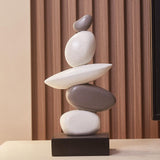 Maxbell Artificial Sandstone Statue Craft Ornament for Apartment Farmhouse Festivals Gray White