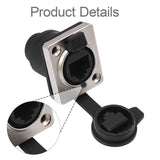 Maxbell Waterproof RJ Panel Connector Simple Assembly Gigabit feed through Adapter Straight 180 Degree