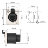 Maxbell Waterproof RJ Panel Connector Simple Assembly Gigabit feed through Adapter Straight 180 Degree