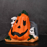 Maxbell Halloween Pumpkin Figurine Miniature Sculpture for Desk Entrance Living Room Style A