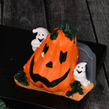 Maxbell Halloween Pumpkin Figurine Miniature Sculpture for Desk Entrance Living Room Style A