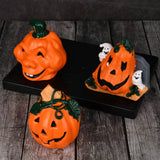 Maxbell Halloween Pumpkin Figurine Miniature Sculpture for Desk Entrance Living Room Style C