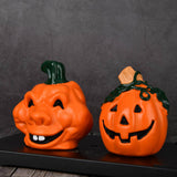Maxbell Halloween Pumpkin Figurine Miniature Sculpture for Desk Entrance Living Room Style C