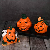 Maxbell Halloween Pumpkin Figurine Miniature Sculpture for Desk Entrance Living Room Style C