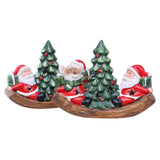 Maxbell Santa Claus Figurine Christmas Tabletop Decoration for Shelf Holiday Bedroom Elk
