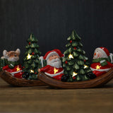 Maxbell Santa Claus Figurine Christmas Tabletop Decoration for Shelf Holiday Bedroom Elk