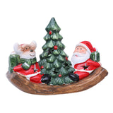 Maxbell Santa Claus Figurine Christmas Tabletop Decoration for Shelf Holiday Bedroom Elk