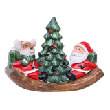 Maxbell Santa Claus Figurine Christmas Tabletop Decoration for Shelf Holiday Bedroom Elk