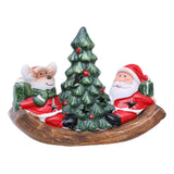 Maxbell Santa Claus Figurine Christmas Tabletop Decoration for Shelf Holiday Bedroom Elk