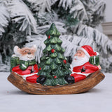 Maxbell Santa Claus Figurine Christmas Tabletop Decoration for Shelf Holiday Bedroom Elk