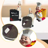 Maxbell Chef Figurine Resin Housewarming Gifts Accent Figure for Coffee Home Kitchen Blackboard Chef