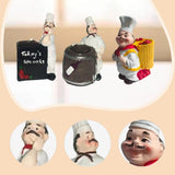 Maxbell Chef Figurine Resin Housewarming Gifts Accent Figure for Coffee Home Kitchen Blackboard Chef