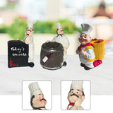 Maxbell Chef Figurine Resin Housewarming Gifts Accent Figure for Coffee Home Kitchen Blackboard Chef