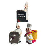 Maxbell Chef Figurine Resin Housewarming Gifts Accent Figure for Coffee Home Kitchen Blackboard Chef